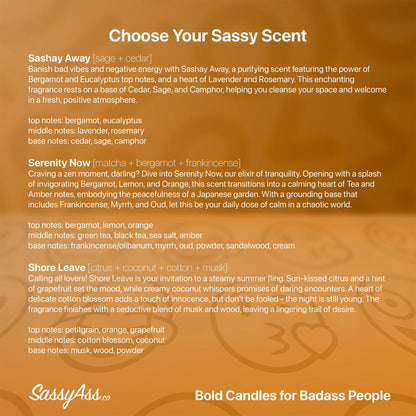 Custom Collaboration Candle - Personalized Sassy Saying, Scented or Unscented Soy Candle, Unique Present, Co-Branded, Essential Oil Infused, - a flyer with a picture of a woman's face - SassyAss.co