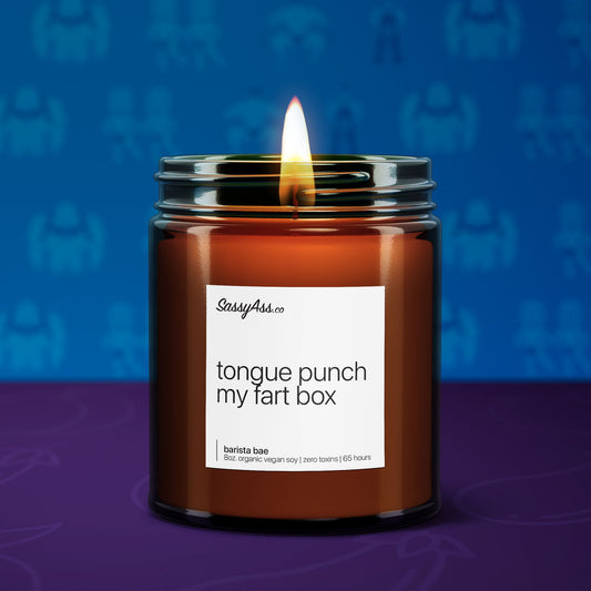 Tongue Punch My Fart Box Kinky Candle